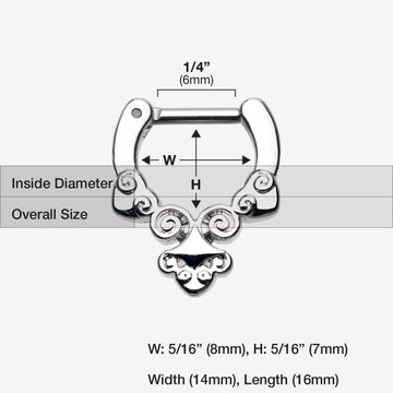 Detail View 1 of Tribal Laran Septum Clicker-Steel